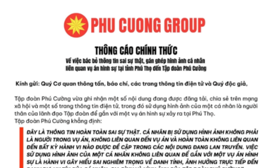 Tập đoàn Phú Cường lên tiếng về thông tin người thân lãnh đạo liên quan đến vụ án nữ Việt kiều Mỹ tại Phú Thọ