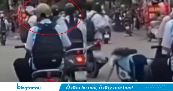 Bị bạn giật tóc, nữ sinh đi xe điện mất lái, ngã chúi xuống đường