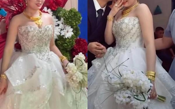Đám cưới Hoài Lâm, cô dâu Ngọc Trinh đeo vàng trĩu cổ