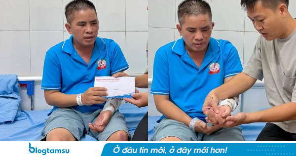 Anh Quang đang tiếp tục điều trị tại quê, mỗi ngày có người thân chăm sóc