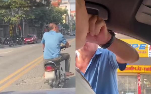 Hà Nội: Công an làm việc với người đàn ông đi xe máy chặn ô tô, tát tài xế